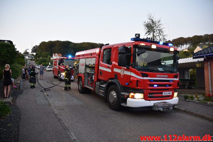Brand i Villa. Mølgårdsvej i Vejle Øst. 26/08-2019. Kl. 20:00.