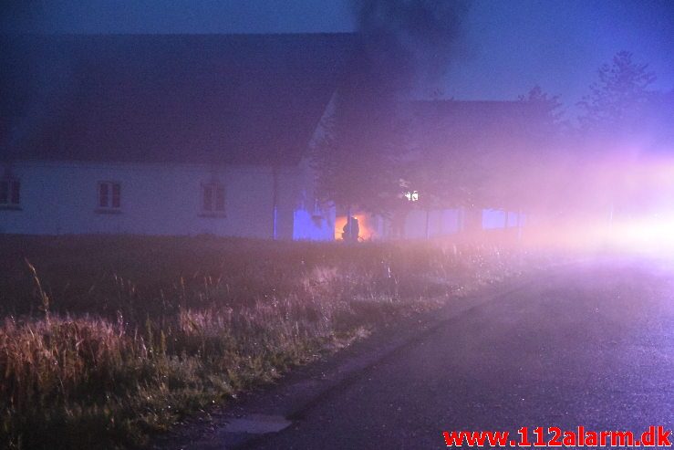 Gårdbrand. Horstedvej i Højen. 31/07-2019. Kl. 21:59.