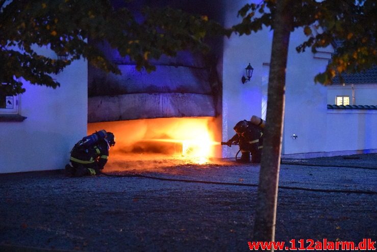 Gårdbrand. Horstedvej i Højen. 31/07-2019. Kl. 21:59.