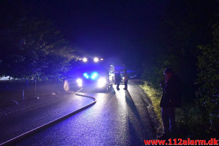 Gårdbrand. Horstedvej i Højen. 31/07-2019. Kl. 21:59.