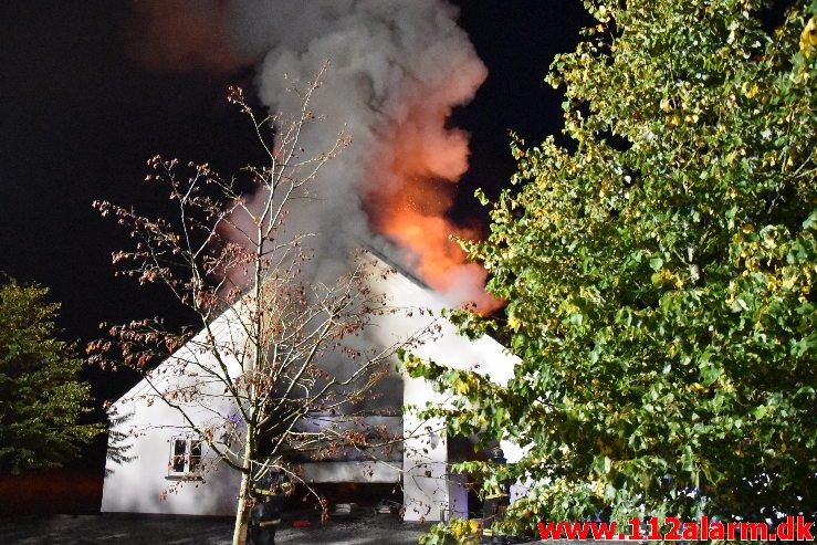 Gårdbrand. Horstedvej i Højen. 31/07-2019. Kl. 21:59.