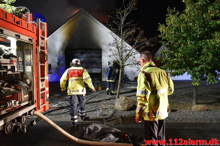 Gårdbrand. Horstedvej i Højen. 31/07-2019. Kl. 21:59.