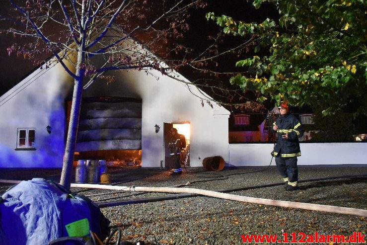 Gårdbrand. Horstedvej i Højen. 31/07-2019. Kl. 21:59.