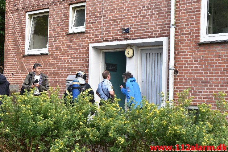 Brand for 2. gang i samme lejlighed. Ribe Landevej 13 i Vejle. 05/09-2019. Kl. 17:06.