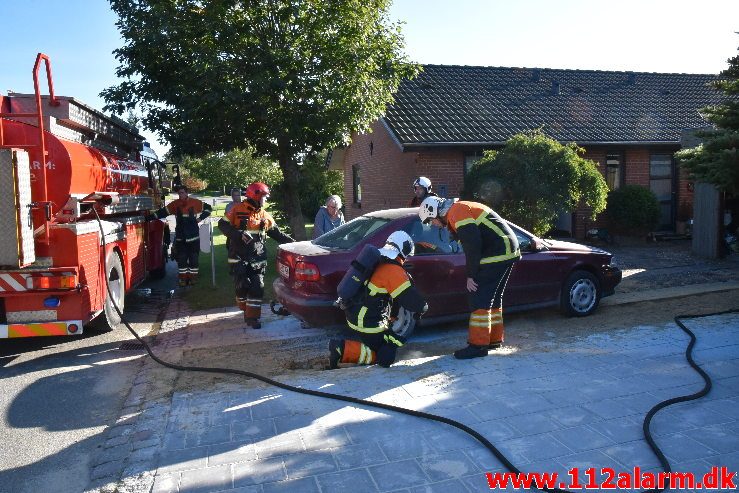 Meget varme bremser. Ringvejen i Jelling. 21/09-2019. Kl. 16:24.