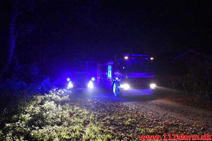 Ild i Kolonihavehus. Nørremarksvej på Nørremarken. 31/10-2019. Kl. 22:37.