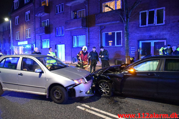 Mindre Forurening efter FUH. Vesterbrogade i Vejle. 21/12-2019. KL. 17:04.