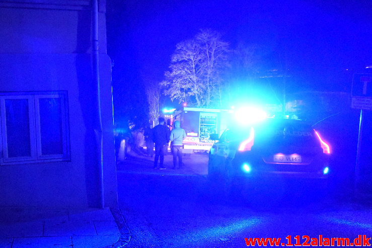 Bilbrand under tag. Bleggaardsgade i Vejle. 29/12-2019. Kl. 00:50.