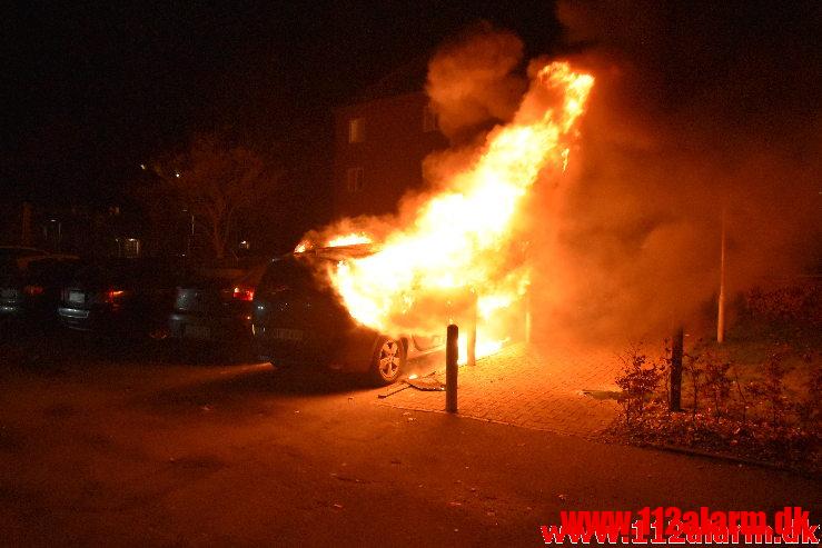 Bilbrand. Skolegade i Vejle. 01/01-2020. Kl. 03:42.