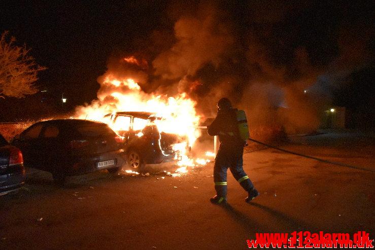 Bilbrand. Skolegade i Vejle. 01/01-2020. Kl. 03:42.