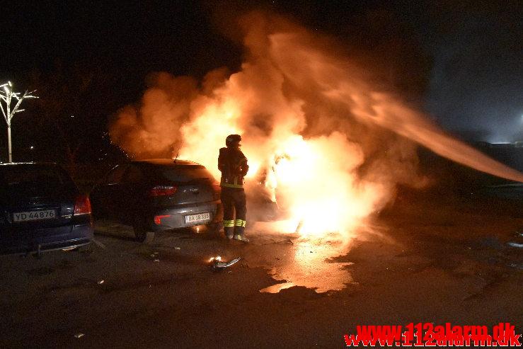 Bilbrand. Skolegade i Vejle. 01/01-2020. Kl. 03:42.