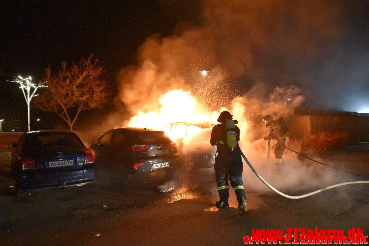 Bilbrand. Skolegade i Vejle. 01/01-2020. Kl. 03:42.