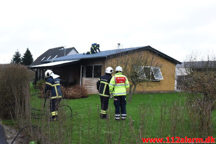 Ild i Villa. Havrebakken i Grejs By. 16/01-2020. Kl. 09:39.