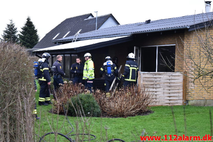 Ild i Villa. Havrebakken i Grejs By. 16/01-2020. Kl. 09:39.