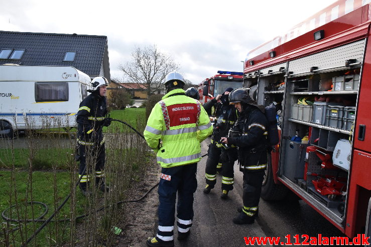 Ild i Villa. Havrebakken i Grejs By. 16/01-2020. Kl. 09:39.