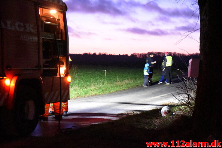 Brand i Villa. Nykirkevej i Tinnet. 19/01-2020. Kl. 16:47.