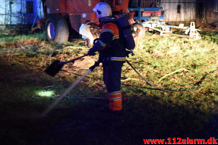 Brand i Villa. Nykirkevej i Tinnet. 19/01-2020. Kl. 16:47.