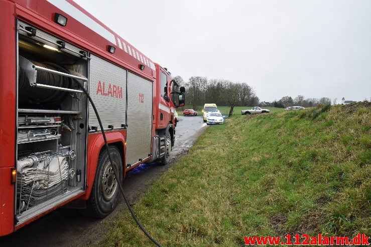 Brand i Villa. Fløjstrupvej i Vindelev. 24/01-2020. Kl. 14:31.