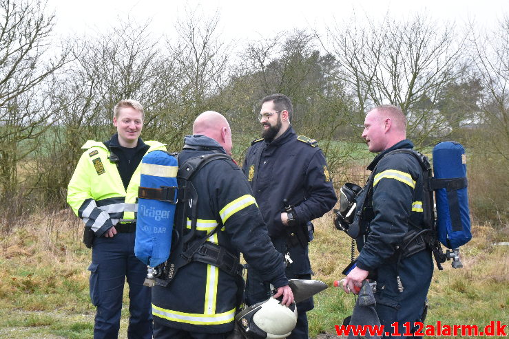 Brand i Villa. Fløjstrupvej i Vindelev. 24/01-2020. Kl. 14:31.