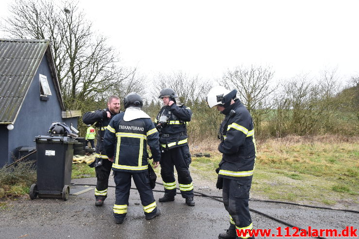 Brand i Villa. Fløjstrupvej i Vindelev. 24/01-2020. Kl. 14:31.