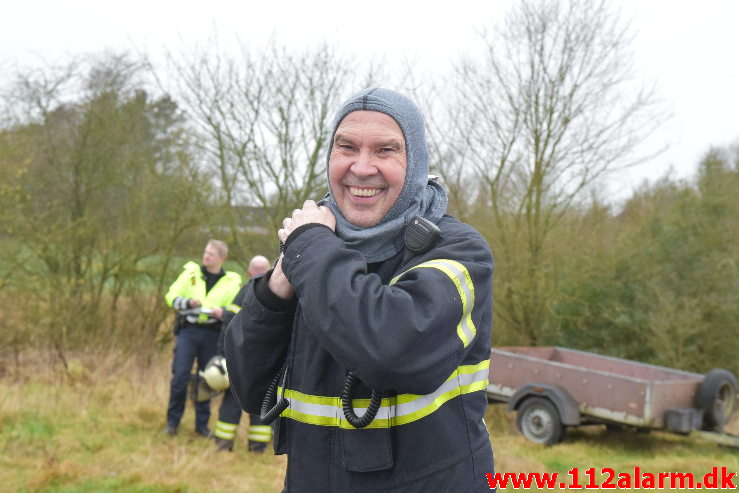 Brand i Villa. Fløjstrupvej i Vindelev. 24/01-2020. Kl. 14:31.