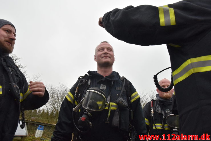 Brand i Villa. Fløjstrupvej i Vindelev. 24/01-2020. Kl. 14:31.