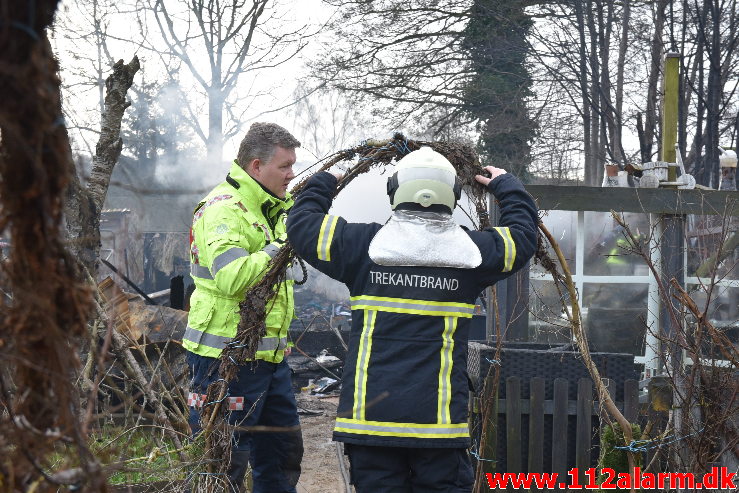 Ild i Kolonihavehus. Timianvej i vejle. 28/01-2020. Kl. 13:43.