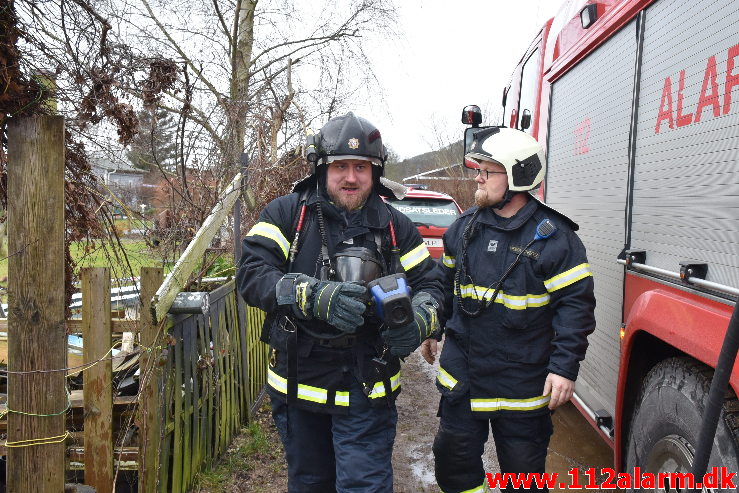 Ild i Kolonihavehus. Timianvej i vejle. 28/01-2020. Kl. 13:43.