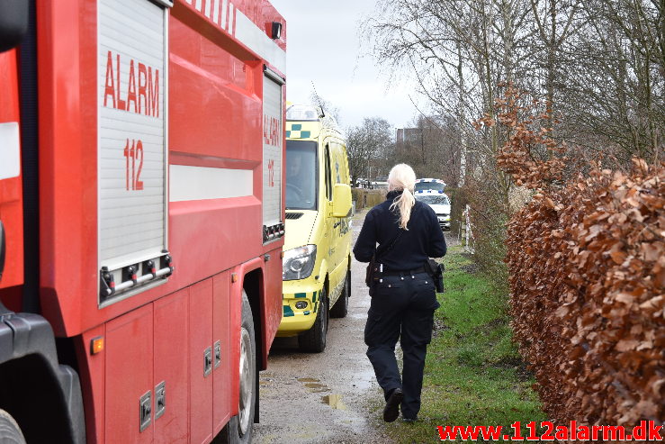 Ild i Kolonihavehus. Timianvej i vejle. 28/01-2020. Kl. 13:43.