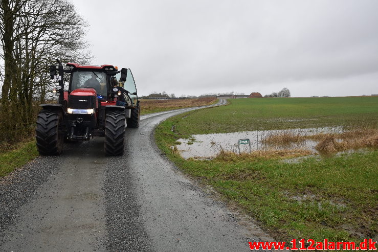 Større Gylle udslip. Knudevej i Sdr. Kollemorten. 31/01-2020. Kl. 13:49.