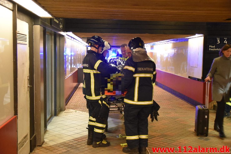 Personpåkørsel Fastklemt Tog. Vejle Banegård. 04/02-2020. Kl. 07:50.