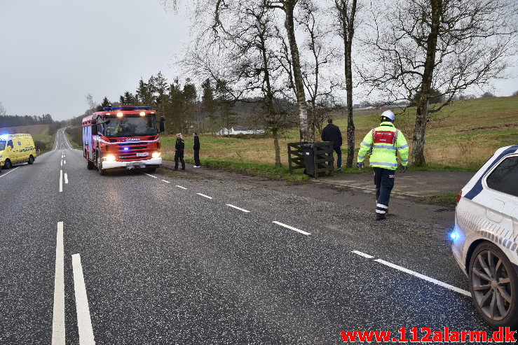 Brand i Villa. Ballevej ved Bredsten. 24/02-2020. Kl. 16:37.