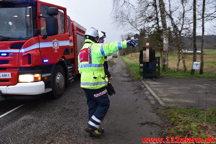 Brand i Villa. Ballevej ved Bredsten. 24/02-2020. Kl. 16:37.