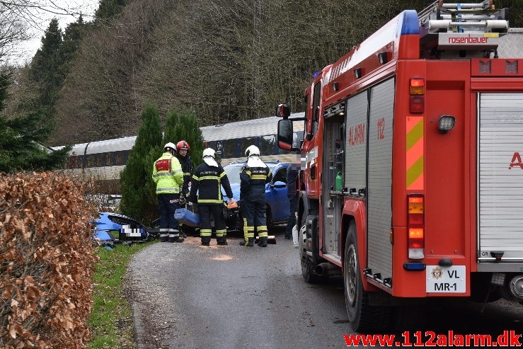 Redning - Personpåkørsel tog. Lerbæk Møllevej ved Lerbæk Mølle. 06/03-2020. Kl. 13:26.