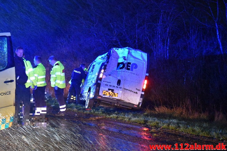 Mandens liv stod ikke til at rede. Motortrafikvejen ved Børkop. 10/03-2020. Kl. 18:53.