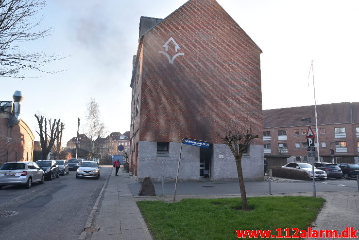 Brand i tørretumbler. Valdemarsgade 36 i Vejle. 21/03-2020. Kl. 17:33.