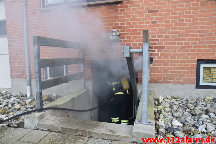 Brand i tørretumbler. Valdemarsgade 36 i Vejle. 21/03-2020. Kl. 17:33.