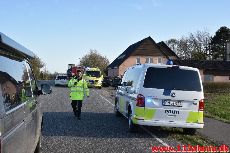 Føreren mistet livet. Vejle Landevej ved Velling. 17/04-2020. Kl. 18:06.