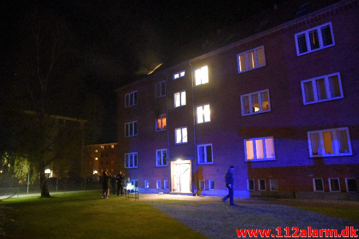 Brand i lejlighed. Svendsgade i Vejle. 25/04-2020. KL. 02:23.