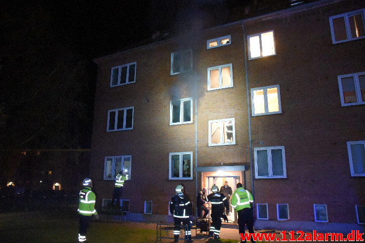 Brand i lejlighed. Svendsgade i Vejle. 25/04-2020. KL. 02:23.