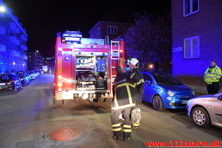 Brand i lejlighed. Svendsgade i Vejle. 25/04-2020. KL. 02:23.