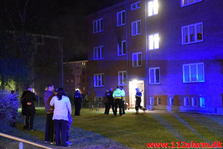 Brand i lejlighed. Svendsgade i Vejle. 25/04-2020. KL. 02:23.