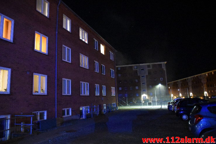 Brand i lejlighed. Svendsgade i Vejle. 25/04-2020. KL. 02:23.