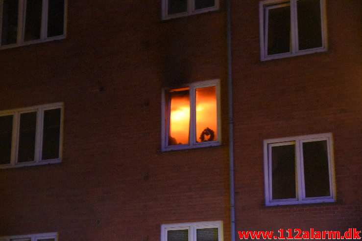 Brand i lejlighed. Svendsgade i Vejle. 25/04-2020. KL. 02:23.