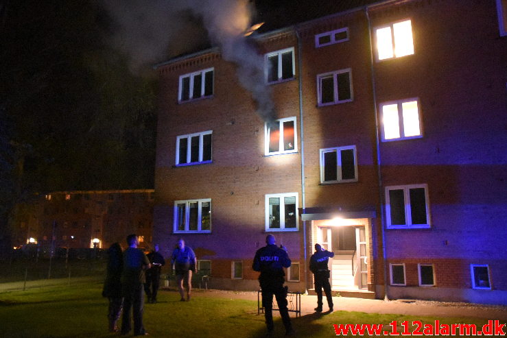 Brand i lejlighed. Svendsgade i Vejle. 25/04-2020. KL. 02:23.