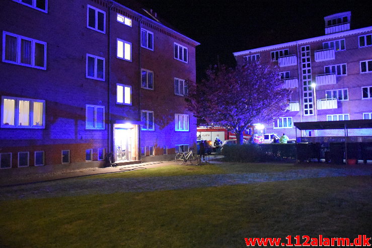 Brand i lejlighed. Svendsgade i Vejle. 25/04-2020. KL. 02:23.