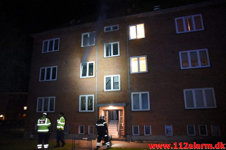 Brand i lejlighed. Svendsgade i Vejle. 25/04-2020. KL. 02:23.