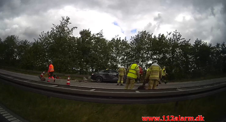 Alvorligt trafikuheld på E45. Mellem Hedensted og Hornstrup. 07/06-2020. Kl. 11:10.