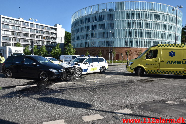 Patruljevogn kørte galt under udrykning. Horsensvej i Vejle. 16/06-2020. Kl. 08:30.