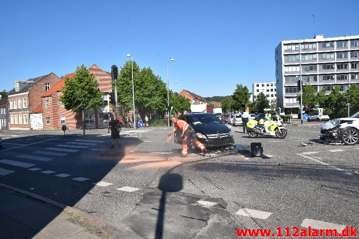 Patruljevogn kørte galt under udrykning. Horsensvej i Vejle. 16/06-2020. Kl. 08:30.